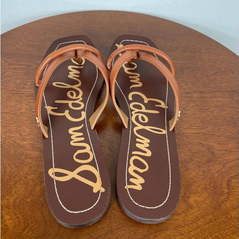 Sam Edelman Abbey Sandals in Ginger Brown Leather Women's Size 7 - Picture 6 of 9
